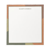 Bauhaus Terracotta Green Abstract Personalized ノートパッド (正面)