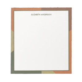 Bauhaus Terracotta Green Abstract Personalized ノートパッド