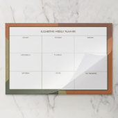 Bauhaus Terracotta Green Abstract Weekly Desk ペーパーパッド (折り畳み)
