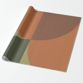 Bauhaus Terracotta Green Abstract Wrapping Paper ラッピングペーパー