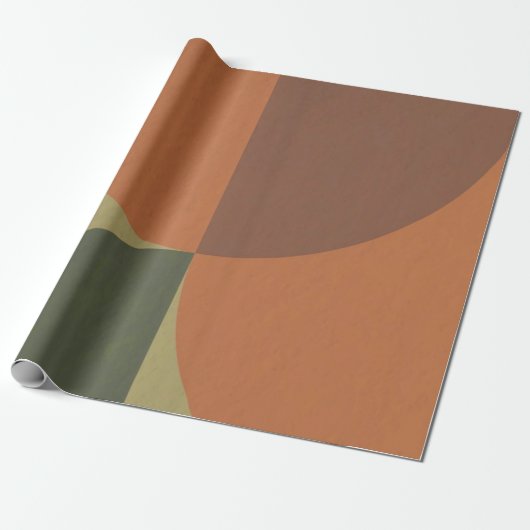 Bauhaus Terracotta Green Abstract Wrapping Paper ラッピングペーパー (アンロールド)