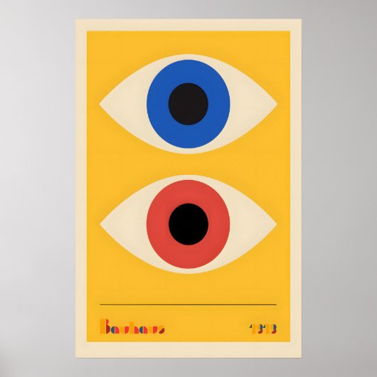 Bauhaus Two Eyes Art Print Vintage Abstract ポスター (正面)