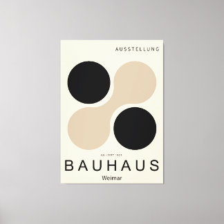 Bauhaus Weimar Circle Art Print Beige Black キャンバスプリント