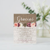 Bautismoのためのスペイン語の祈りの言葉のサンキューカード インビテーションポストカード (スタンド正面)