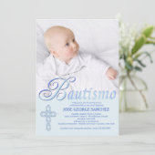 Bautismo Word Blueフォト招待状 招待状 (スタンド正面)