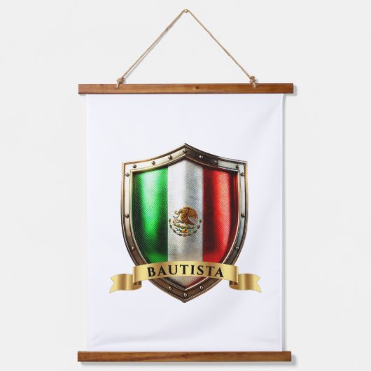 Bautista Mexico Heritage Shield 吊り下げ型タペストリー (正面)