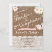 Bautizo y 2do cumpleanos, segundo cumple bautismo 招待状 (正面)