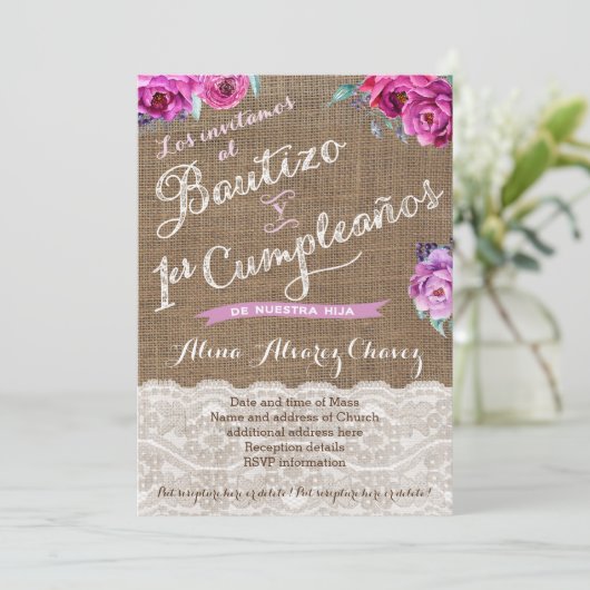 Bautizo y primer cumpleanos, invitacion castelano 招待状 (スタンド正面)