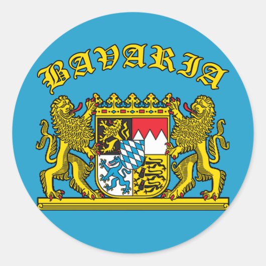 Bavaria Coat of Arms Tシャツと製品 ラウンドシール (正面)