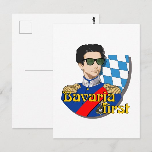 Bavaria First König Ludwig II mit Brille  ポストカード (正面/裏面)