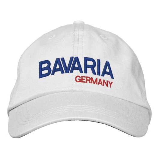 Bavaria* Germanyホワイトベースボールキャップ 刺繍入りキャップ (正面)