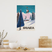 Bavaria Germany,ヴィンテージスキーポスター ポスター (キッチン)