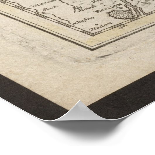 Bavaria Map, Germany Poster, Historical Map 1712 ポスター (角)