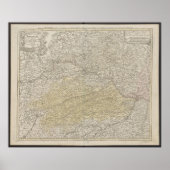 Bavaria Map, Germany Poster, Historical Map 1712 ポスター (正面)
