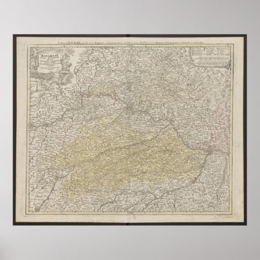 Bavaria Map, Germany Poster, Historical Map 1712 ポスター (正面)