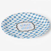 Bavaria Pattern hearts blue white  ペーパープレート (アングル)