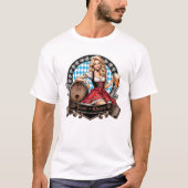 Bavarian Festivals blondes Dirndl mit Prost Cheers Tシャツ (正面)