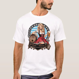Bavarian Festivals blondes Dirndl mit Prost Cheers Tシャツ