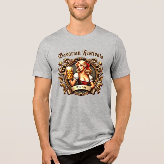 Bavarian Festivals - Prost -  Kirchweih 2025 トライブレンドＴシャツ (正面)