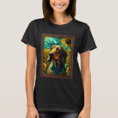 Bavarian Mountain Scent Hound Painting Sunflower F Tシャツ (正面)