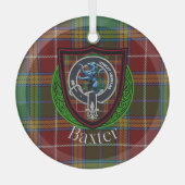 Baxter Scottish Clan Tartan & Crest ガラスオーナメント (正面)
