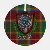 Baxter Scottish Clan Tartan & Crest ガラスオーナメント (裏面)