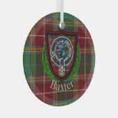 Baxter Scottish Clan Tartan & Crest ガラスオーナメント (正面右)