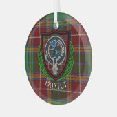 Baxter Scottish Clan Tartan & Crest ガラスオーナメント (正面左)