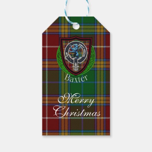 Baxter Scottish Clan Tartan & Crest ギフトタグ (正面)