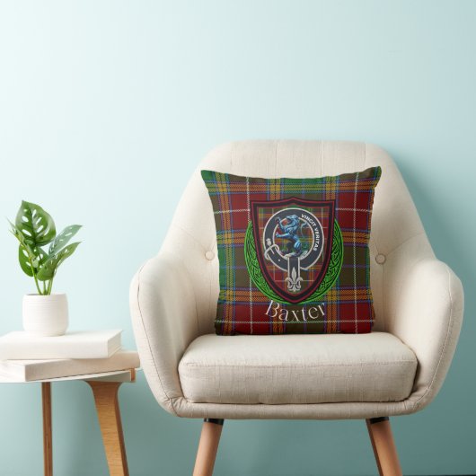 Baxter Scottish Clan Tartan & Crest クッション (椅子)