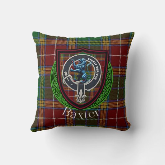 Baxter Scottish Clan Tartan & Crest クッション (裏面)