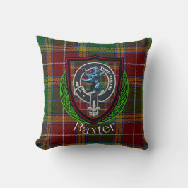 Baxter Scottish Clan Tartan & Crest クッション