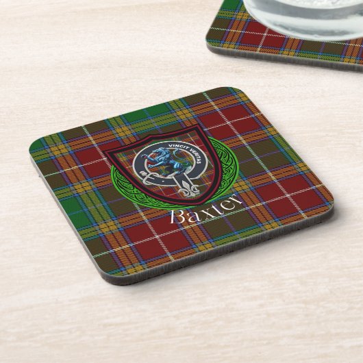 Baxter Scottish Clan Tartan & Crest コースター (左側)