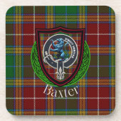 Baxter Scottish Clan Tartan & Crest コースター (正面)