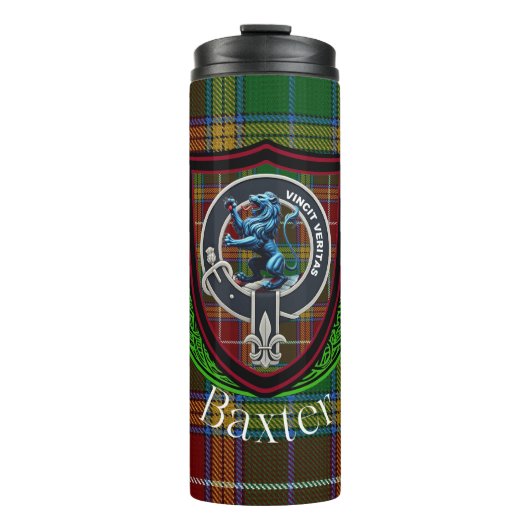 Baxter Scottish Clan Tartan & Crest タンブラー (正面)