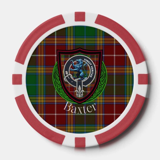 Baxter Scottish Clan Tartan & Crest ポーカーチップ (正面)