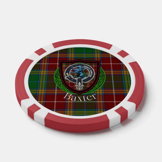 Baxter Scottish Clan Tartan & Crest ポーカーチップ (シングル)