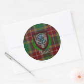 Baxter Scottish Clan Tartan & Crest ラウンドシール (封筒)
