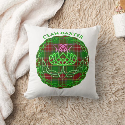 Baxter Scottish Tartan Celtic Thistle クッション (ブランケット)