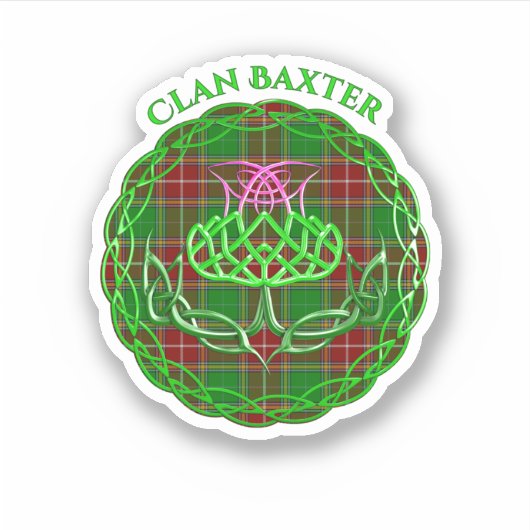 Baxter Scottish Tartan Celtic Thistle シール (正面)