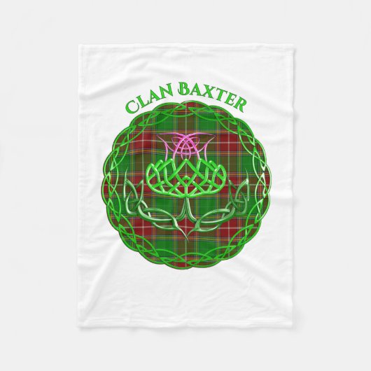 Baxter Scottish Tartan Celtic Thistle フリースブランケット (正面)