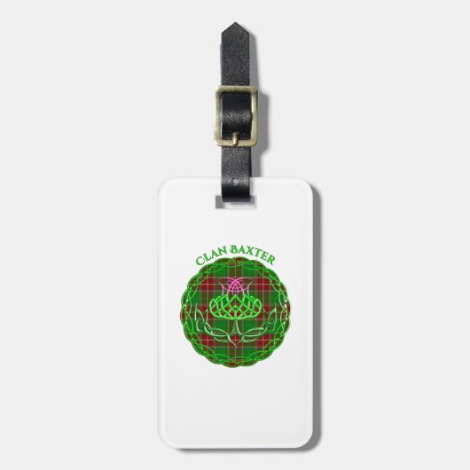 Baxter Scottish Tartan Celtic Thistle ラゲッジタグ (正面縦)