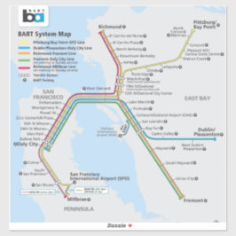 Bay Area Bart Train Map シール