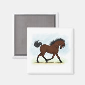 Bay Horse With Blaze マグネット (正面/裏面)