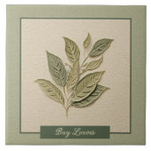 Bay Leaves Herb Kitchen Faux Relief タイル (正面)