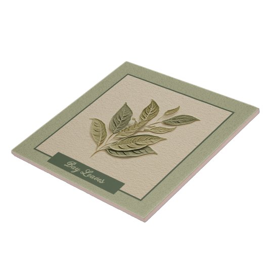 Bay Leaves Herb Kitchen Faux Relief タイル (側面)