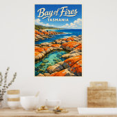 Bay of Fires Tasmania - Vintage Travel ポスター (キッチン)