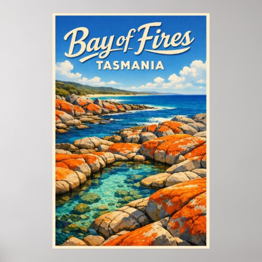 Bay of Fires Tasmania - Vintage Travel ポスター (正面)