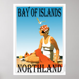 Bay of Islands, Northland Beach Poster ポスター
