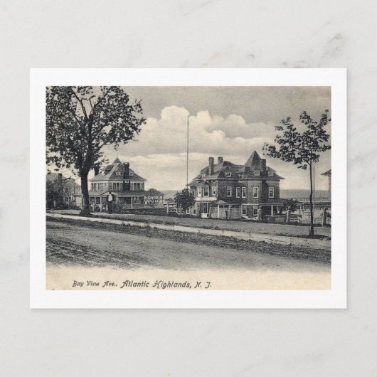 Bay View Ave., Atlantic Highlands, NJヴィンテージ ポストカード (正面)